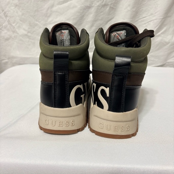 GUESS Men's Sneakers - Olive and Chocolate - Picture 4 of 13